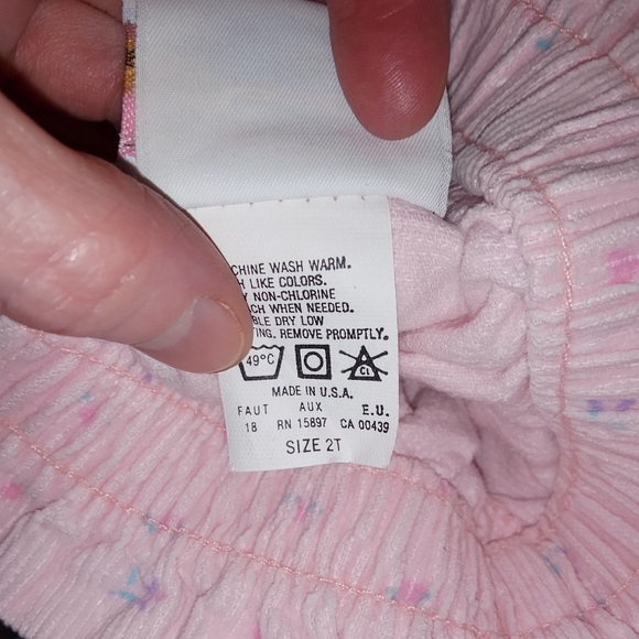 VTG The Chipettes Pink Flowered Paper Bag Waist Pants 2t - Picture 3 of 6
